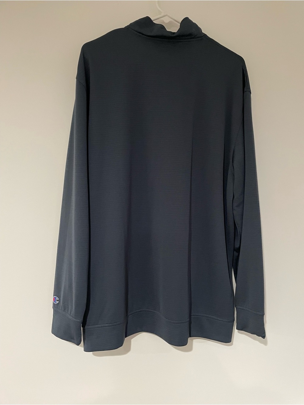 Champion Men's Gray 1/4 Zip Pullover with Red & White Chest Stripe - Picture 3 of 4